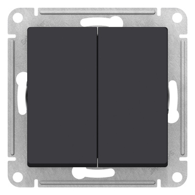 Выключатель 2-клавишный сх.5 10AX механизм Schneider Electric AtlasDesign Карбон Systeme Electric AtlasDesign ATN001051