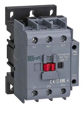 Контактор 50А 220В/230В АС3 АС4 1НО+1НЗ КМ-102 DEKraft DEKraft  22007DEK