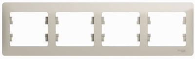 Рамка 4-постовая горизонтальная Systeme Electric Glossa Молочный Systeme Electric Glossa GSL000904