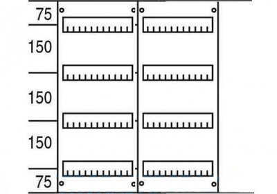 Пластрон с прорезями DIN150мм 750х500мм, 5рядов ABB ABB CombiLine-M AS225