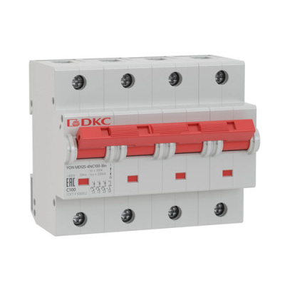 Автоматический выключатель 3P+N 80A (D) 20kA DKC YON MD125 DKC YON MD125 MD125-4ND80