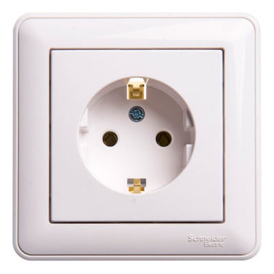 W59 Розетка с заземлением без шторок, 16А, в сборе, белый Schneider Electric Systeme Electric  RS16-154-18