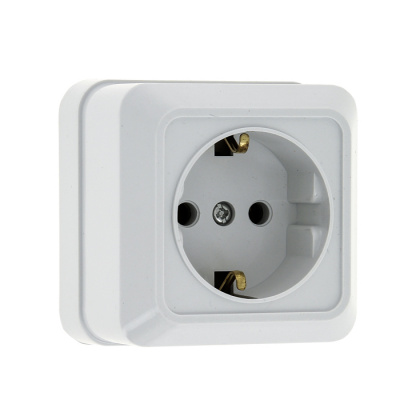 Розетка 1-местная 16A с заземлением EKF PROxima Рим Белый EKF Рим ENR16-028-10