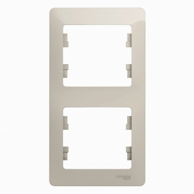 Рамка 2-постовая вертикальная Systeme Electric Glossa Молочный Systeme Electric Glossa GSL000906