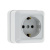 Розетка 1-местная 16A с заземлением EKF PROxima Рим Белый EKF Рим ENR16-028-10