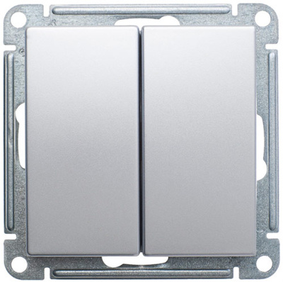 W59 2-клавишный Переключатель, 10АХ, механизм, матовый хром Schneider Electric Systeme Electric  VS610-256-5-86