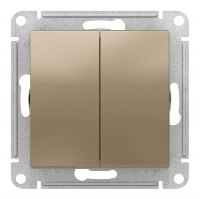 SE AtlasDesign Переключатель перекрестный 2-клавишный  2 x сх. 7, 10АХ, механизм Шампань Systeme Electric AtlasDesign ATN000573