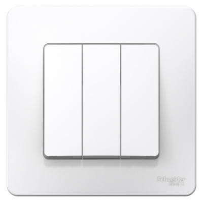 Выключатель 3-клавишный скрытой установки 10A 250B Systeme Electric Blanca Белый Systeme Electric Blanca BLNVS100501