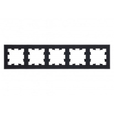 SE AtlasDesign Рамка 5-постовая матовое органическое стекло Черный Nature Systeme Electric AtlasDesign Nature ATN331005