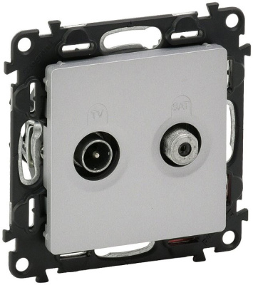 Розетка TV-SAT "звезда" 2-кабельная Legrand Valena Life Алюминий Legrand Valena Life 753658
