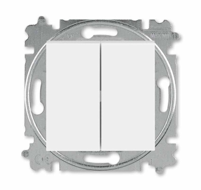 Выключатель двухклавишный белый / ледяной ABB Levit ABB Levit 2CHH590545A6001