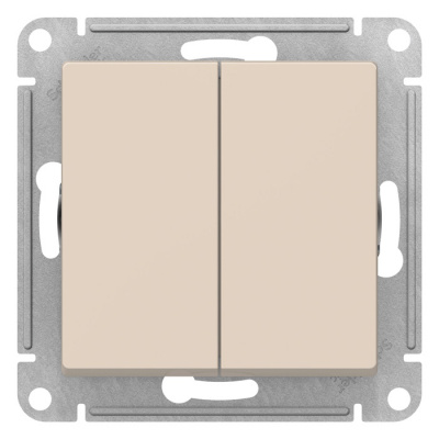 Выключатель 2-клавишный сх.5 10AX механизм Schneider Electric AtlasDesign Бежевый Systeme Electric AtlasDesign ATN000251