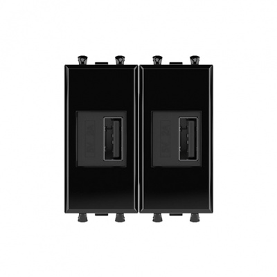USB зарядное устройство модульное, "Avanti", "Черный квадрат", 2 модуля DKC DKC Avanti 4402542DKC
