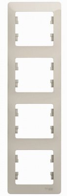 Рамка 4-постовая вертикальная Systeme Electric Glossa Молочный Systeme Electric Glossa GSL000908
