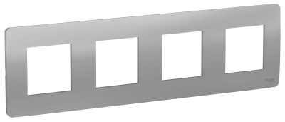 Рамка 4-постовая Schneider Electric Unica New Studio Mono Алюминий Systeme Electric Unica New Studio Mono NU200830