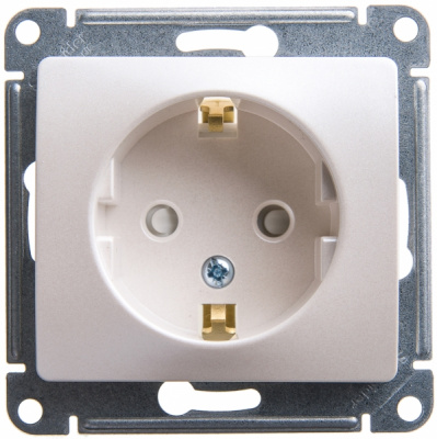 Розетка с заземлением со шторками 16A механизм Systeme Electric Glossa Перламутр Systeme Electric Glossa GSL000645