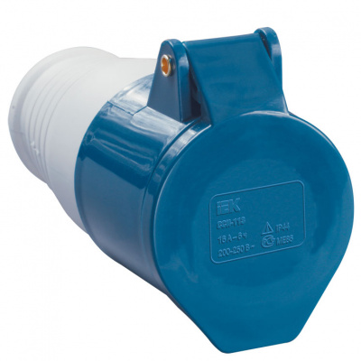 Розетка переносная 2P+РЕ 32A/250V IP44 синий IEK ССИ-223 IEK ССИ PSR21-032-3