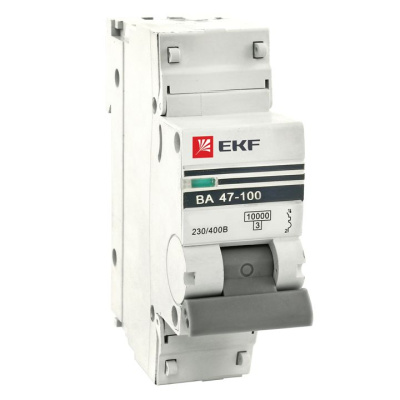 Автоматический выключатель 1P 50A C 10kA EKF PROxima ВА 47-100 EKF PROxima ВА 47-100 mcb47100-1-50C-pro