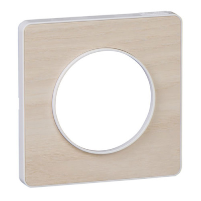 Рамка 1-постовая Schneider Electric Odace Бук/Белый Schneider Electric Odace S52P802M