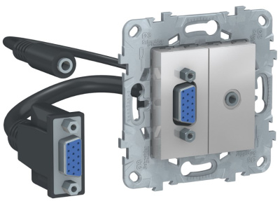 Розетка HD15+Minijack Schneider Electric Unica New Алюминий Schneider Electric Unica New NU593230