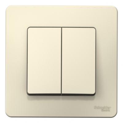 Выключатель 2-клавишный скрытой установки 10A 250B Systeme Electric Blanca Молочный Systeme Electric Blanca BLNVS010502