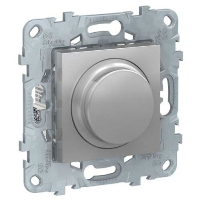 Unica New LED Светорегулятор Wiser повор-наж, универсальный 7-200Вт, Алюминий Schneider Electric Schneider Electric  NU551630
