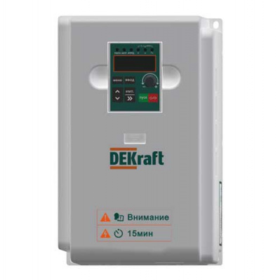 DEKraft Преобразователь частоты DEKV060-5.5/7.5кВт 3 фазы 380В с торм. модулем DEKraft DEKV060 DEKV060G5R5P7R5T4B