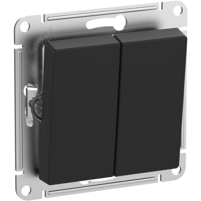 Выключатель 2-клавишный  IP44 сх.5, 10АХ, механизм Schneider Electric AtlasDesign AQUA Карбон Systeme Electric AtlasDesign ATN441051