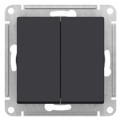 Переключатель 2-клавишный сх.6 10AX механизм Schneider Electric AtlasDesign Карбон Systeme Electric AtlasDesign ATN001065