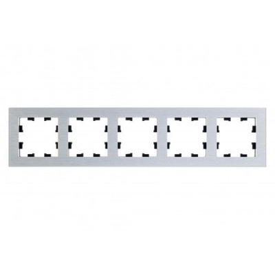 SE AtlasDesign Рамка 5-постовая Металл Серебро Nature Systeme Electric AtlasDesign Nature ATN312105