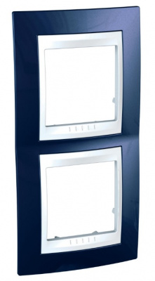 Рамка 2-постовая вертикальная Schneider Electric Unica Хамелеон Индиго/Белый Schneider Electric Unica Хамелеон MGU6.004V.842
