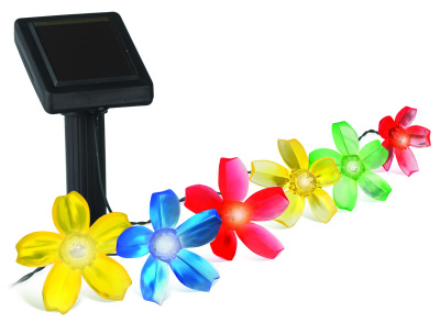 Светильник садовый на солнечной батарее пластик цветной черный длина 400 см Эра ЭРА  SL-PL400-FLW10