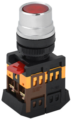 Кнопка ABLF-22 красный d22мм неон/240В 1з+1P IEK IEK  BBT10-ABLF-K04