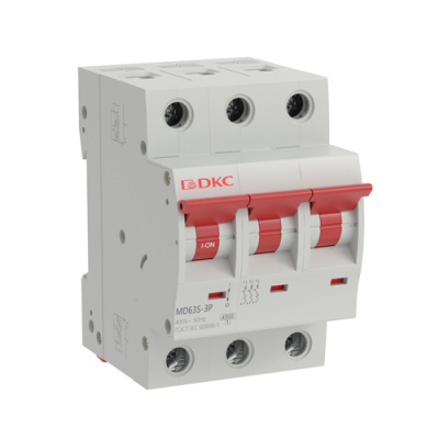 Автоматический выключатель YON max типа MD63S, 4,5кА, 3P (D) 2А DKC DKC  MD63S-3PD2
