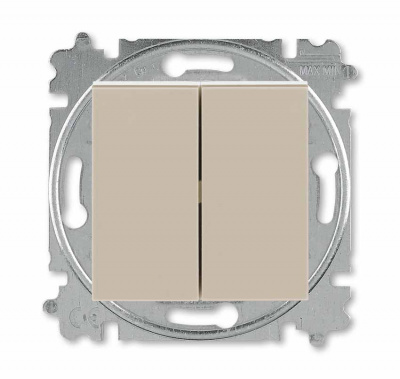 Переключатель двухклавишный кофе макиато / белый ABB Levit ABB Levit 2CHH595245A6018