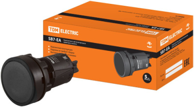 Systeme Electric Кнопка SB7 моноблочная 22мм черная с возвратом, металл, 1НО, IP65 Systeme Electric SB7 SB7EA21