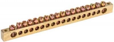 Шина PEN "земля-ноль" 8х12мм 20/2 20групп/крепеж по краям IEK IEK 8x12 Х/2 YNN21-20-100