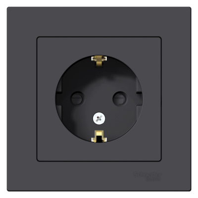 Розетка с заземлением со шторками 16A в сборе Schneider Electric AtlasDesign Карбон Systeme Electric AtlasDesign ATN001044