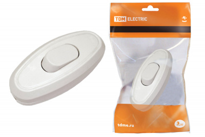 Выключатель на шнур 6A 250В белый TDM TDM ELECTRIC  SQ1806-0021