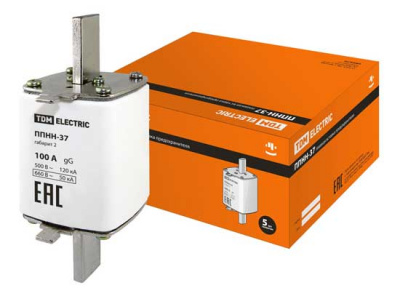 Плавкая вставка предохранителя ППНН-37, габарит 2, 100А TDM TDM ELECTRIC  SQ0713-0026