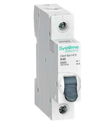 Systeme Electric City9 Set Автомат (АВ) B 40А 1P 6kA 230В Systeme Electric City9 C9F16140