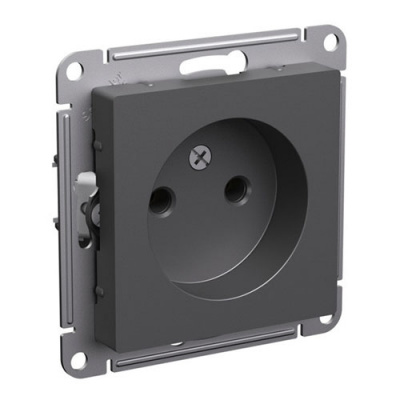 SE AtlasDesign Розетка без заземления без шторок Базальт 16А механизм Systeme Electric AtlasDesign ATN001441
