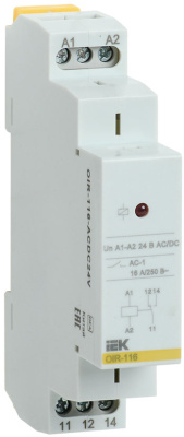 Промежуточное модульное реле OIR 1 конт (16A) 24 В AC/DC IEK IEK  OIR-116-ACDC24V