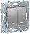 Выключатель 2-клавишный 2 модуля с подсветкой 2 х сх.1A Schneider Electric Unica New Алюминий