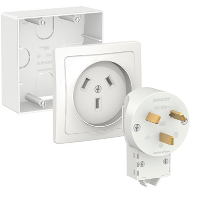 Blanca Силовой комплект 32 А, 250 В: розетка, вилка, подъемная коробка, белый Systeme Electric Systeme Electric  BLNSK003231