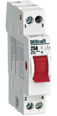 DEKraft ВР-103 Выключатель-разъединитель трехпозиционный 1P 25A DEKraft ВР-103 17202DEK