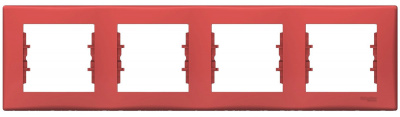 Рамка 4-постовая горизонтальная Schneider Electric Sedna Красный Schneider Electric Sedna SDN5800741